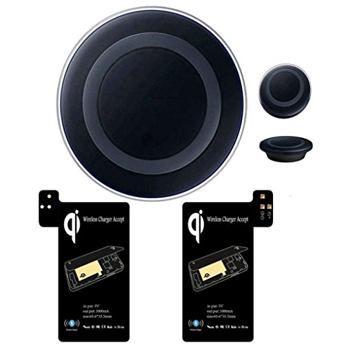 Galaxy S5, Shensee Antique Qi Wireless Charger Charging Pad Receiver Padreceiver Kit for Samsung Galaxy S5 (black)