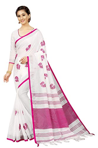PERFECTBLUE Women’s Linen Silk Saree With blouse piece PERFECTBLUE Women’s Linen Silk Saree With blouse piece