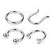 Thunaraz 4-6Pcs 316L Stainless Steel Septum Piercing Nose Rings Hoop Cartilage Tragus Retainer Body Piercing Jewelry 8MM 16G