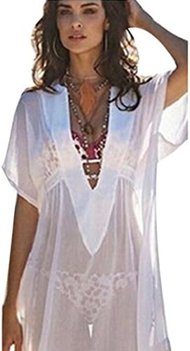 Swimwear Set Women,Rian Women Chiffon Cover Up Bikini Butterfly Sleeve Swimsuit Beach Shirt Dress Bathing Smock (M)