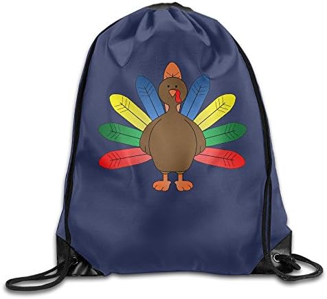 Make A Turkey Unisex Halloween Beam Backpack Drawstring Travelling Bundle Pocket Canvas Storage Bag
