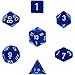 Chessex Dice Polyhedral 7-Die Opaque Dice Set - Blue with White