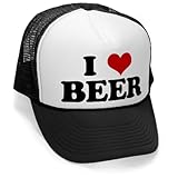 Megashirtz - I Heart Beer - Vintage Style Trucker Hat Retro Mesh Cap
