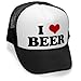 Megashirtz - I Heart Beer - Vintage Style Trucker Hat Retro Mesh Cap