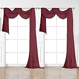 OVZME Red Sheer Curtains 144 Inches Long, Extra