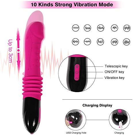 Women Adult Toys for Powerful Viberate Thrusting Pleasure, 9.84 Inch Medical Silicone Massage with 10 Powerful Vibrations Rechargeable & Waterproof