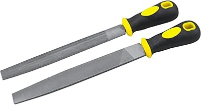 Rolson 24705 2 pc 150 mm File Set with Rubber Grips Flat and Half Round
