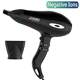 1875w Negative Ion Salon Hair Dryer,Professional Infrared Ions AC Motor Lightweight Hair Blow Dryer,Hair Styling Tool for Faster Drying and Maximum Shine,ETL Certified,Black