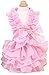 MaruPet Fashion Sweet Puppy Dog Love Printed Princess Skirt Pet Dog Pleated Camisole Tutu Dress Pink M