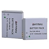 Batmax 2 Pack NB-6L NB-6LH Replacement Batteries