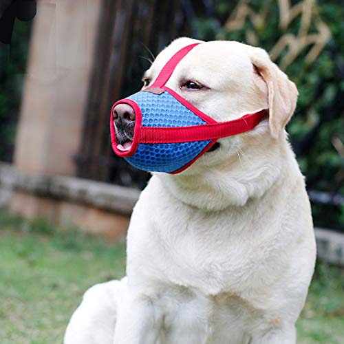 Rantow Breathable Mesh Pet Dog Muzzle - Anti Biting Barking Screaming Prevent Accidental Eating - Small Medium Large Dogs Adjustable Mouth Cover (L) - Thumbnail 5
