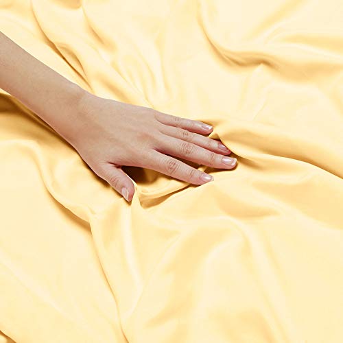 Nestl Twin Duvet Cover Set Soft Double Brushed Vanilla Yellow Duvet