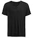 Latuza Men's V-Neck Elastic T-Shirt M Black