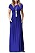 Viishow Women's Short Sleeve Loose Plain Maxi Dresses Casual Long Dresses with Pockets (Royal Blue, S)