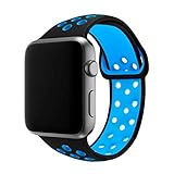 SMEECO Compatible with Apple Watch Band 42mm 44mm,Soft Breathable Silicone Strap Replacement iWatch Bands for Apple Watch Series 3, Series 2, Series 1 Sport Nike (42mm/44mm S/M)