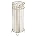 mDesign Decorative Free Standing Toilet Paper Holder Stand with Storage for 3 Rolls of Toilet Tissue - for Bathroom/Powder Room - Holds Mega Rolls - Durable Metal Wire Design - Pearl Champagne
