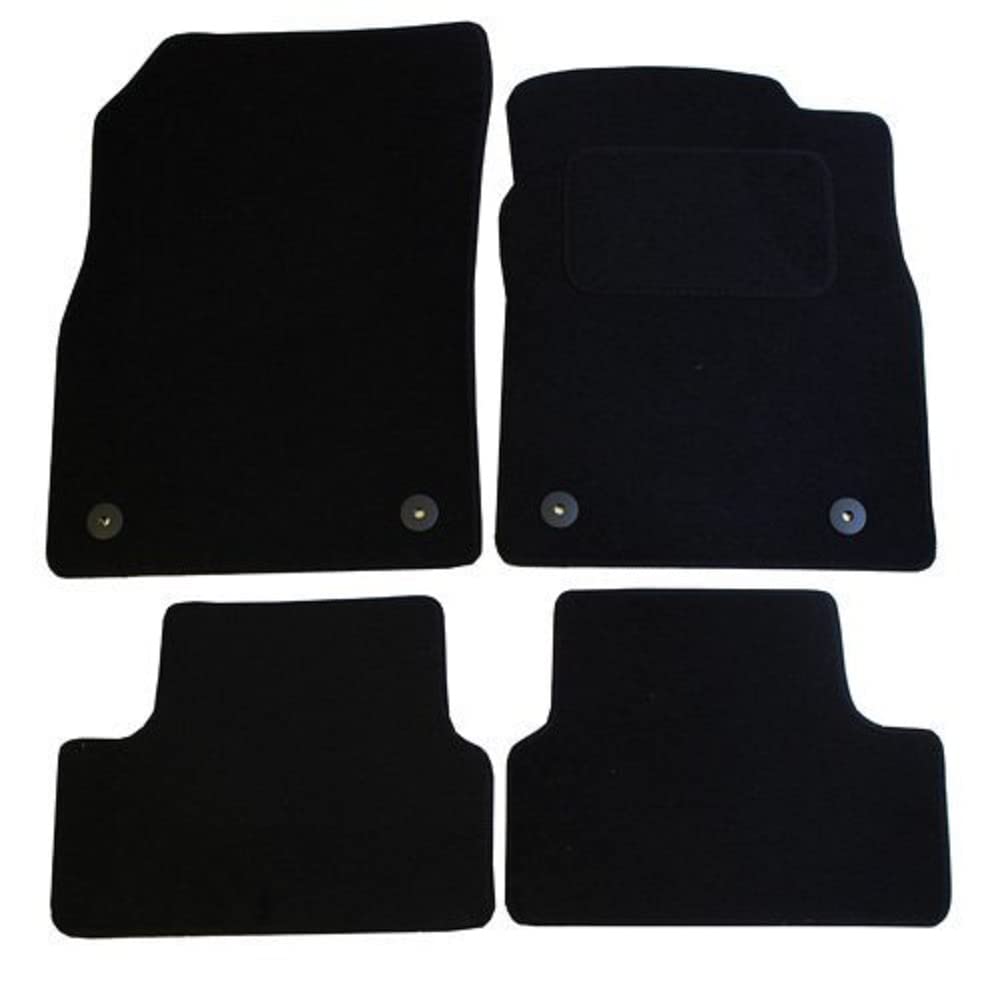 JVL 2018 Fully Tailored Car Mat Set with 4 Clips - 4 Pieces, Black