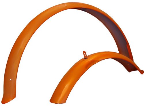 Firmstrong Beach Cruiser Bicycle Fender Set, Front/Rear, Orange, 26"
