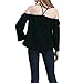 WLLW Women Chiffon Off Shoulder Long Sleeve Halter Neck Shirt Blouse Tops. Black, Small