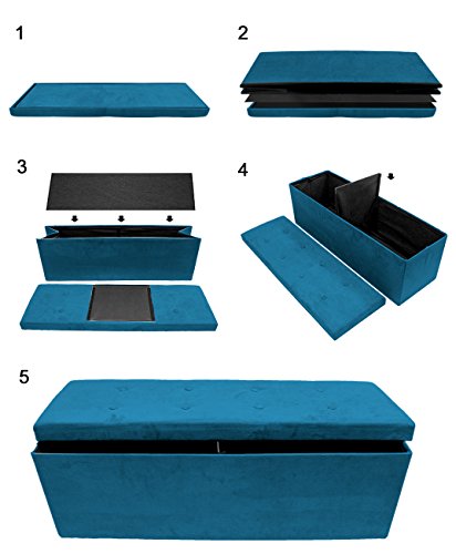 image for Sorbus Storage Ottoman Bench – Collapsible/Folding Bench Chest with 
