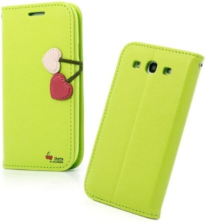 "Hello Deere" Cherry Series Wallet Style Soft Cover for Samsung Galaxy S3 i9300 - Green (HD-CS9300-01)