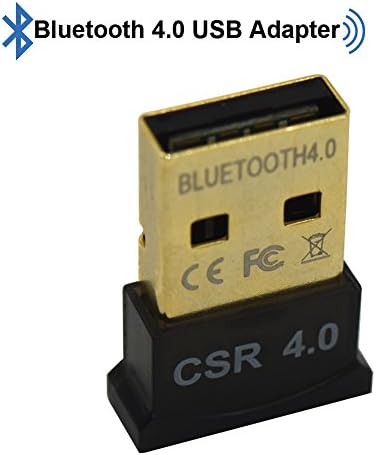Bluetooth 4.0 USB Adapter Gold Plated Micro USB Wireless Dongle 33ft/10m Compatible with Windows 10,8.1/8,7,Vista ,XP 32/64 Bit for Desktop Laptop Computers,Bluetooth headset speaker Compatible-Square