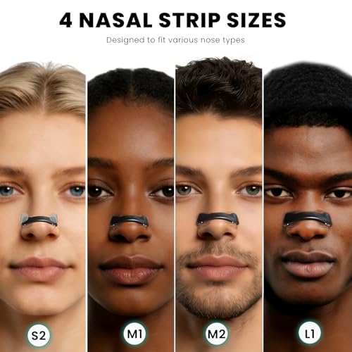 Nozibye Nose Strips Magnetic Nasal Strips for Breathing, Comfortable & Strong Adhesion, for Night Use & Sport (Black, 30 Pairs)