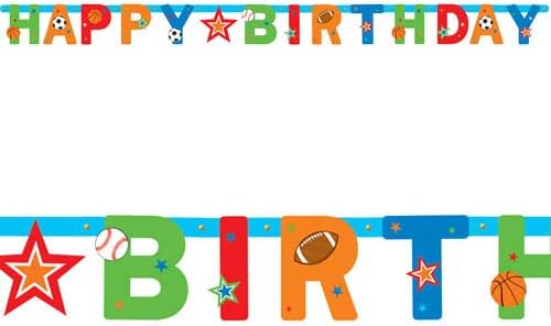 Amscan Sports Party Illustrated Letter Banner Multi Color Buy
