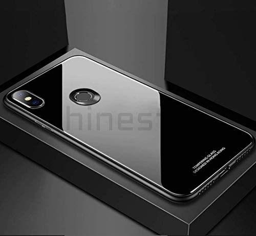 Ron SHINESTAR Tempered Glass Back Cover with Soft Edge TPU Full Protection for Mi Redmi Note 5 Pro (Black)