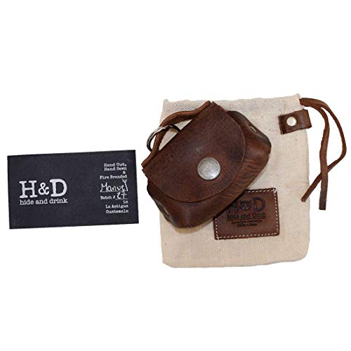 Hide & Drink, Leather Tiny Handbag, Key Ring Holder, Case, Coin Pouch, Accessories, Handmade Includes 101 Year Warranty (Bourbon Brown) - Image 7