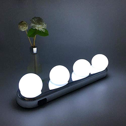 Portable Led Vanity Mirror Lights Vanity Make Up Light Natural Light For Makeup Dressing Table With 4 Led Bulbs And Powerful Suction Cups Vanity Lights