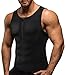 Junlan Men Weight Loss Shirts Waist Trainer Shaper Slim Tank Top Workout Exercise Vest (Sauna Tank Black, XXL)