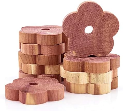 HomeDo Cedar Blocks for Clothes Storage, Cedar Closet with Cedar Fragrance, Cedar Balls Rings Hangers for Closets and Drawers (Cedar Rings-24Pack)