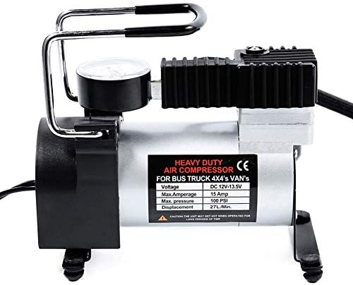 RNAZLIS® Car Bike Air Pump Compressor 12v DC Metal Body Tyre Inflator