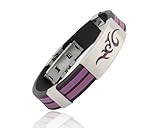 fashion charm Friendship Stainless Steel rubber silicone power slap bracelets making for men Purple