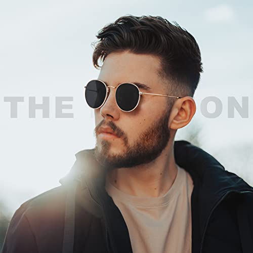 YWWPMDOF Round Polarized Sunglasses for Womens Men Trendy Small Circle Sun Glasses UV Protection