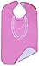 Ladies Waterproof Adult Bib, Pink with White Pearl Embroidery by Frenchie Mini Couture
