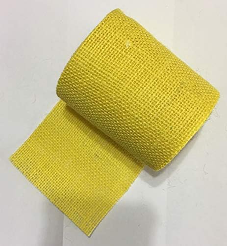 Colored Burlap Fabric. Table Runners 4" x 5 Yards (Yellow)