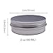 Healthcom 2Oz/60ML Metal Tin Steel Flat Silver Metal Tins Jars Empty Slip Slide Round Tin Containers With Tight Sealed Twist Screwtop Cover,12 Pcs
