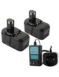 Creabest - Batería de repuesto para Ryobi One Plus P102, P103, P104, P105, P107, P108, P109, P122, RB18L15, RB18L25, RB18L40, RB18L50 (5000 mAh, 18 V, ión de litio)