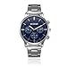 Start Men's Chic Stainless Steel Band Wrist Watch Adjustable pin buckle Watches Bracelet (Blue)