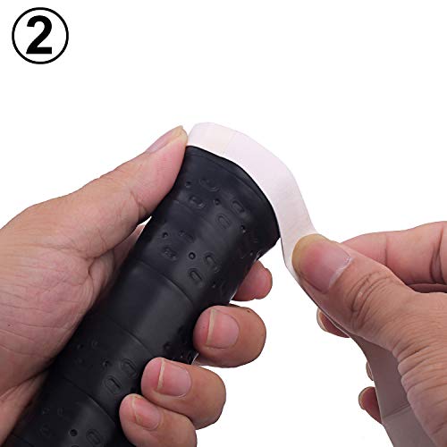 Zingther Premium Super Tacky Professional Tennis Racket Over Grip Overwrap Tape, Overgrip Replacement for Racquetball Racket, Squash Racquet and Badminton Racket (White/White, 6 Grips)