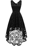 MUADRESS Women's Sleeveless Hi-Lo Lace Formal Dress Cocktail Party Dress V Neck