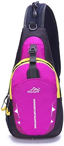 Shoulder Backpack,Portable Multi-functional Waterproof Unisex Outdoor Sports Chest Pack Bum Bag Sling Bag Hiking Daypacks Adjustable Strap Shoulder Backpack Cross Body Bag Rose Red