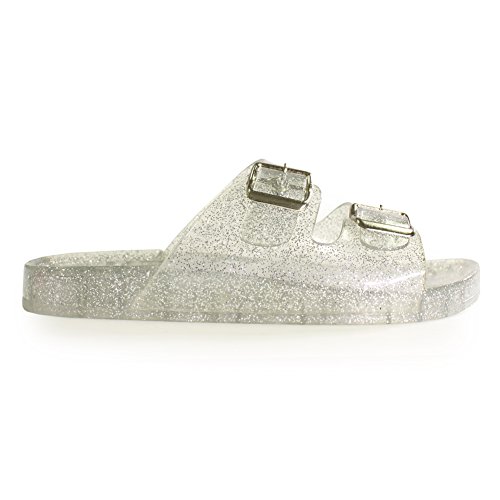 Jelly Slippers for Women, H2K 'JELLYK' Women's Shiny Glitter Casual