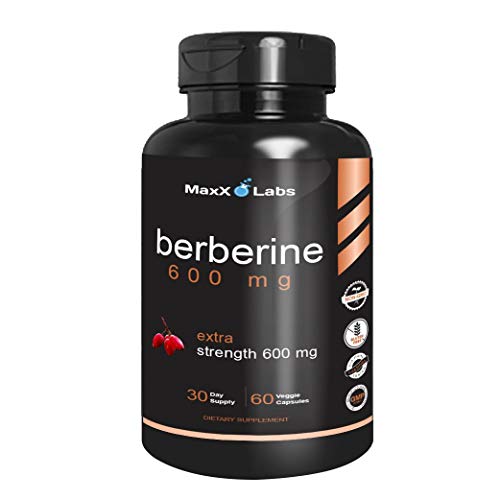 Berberine Supplements 600mg - New - Natural Formula Supports Glucose Metabolism, Cardiovascular & Gastrointestinal Health. Best Vegetarian Non GMO Gluten Free 30 Day Supplement Supply