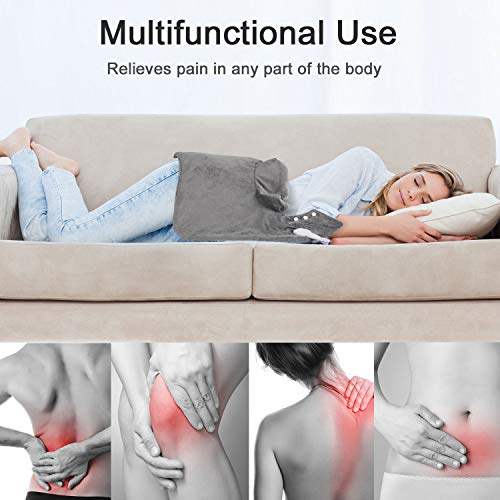 Joofo Heating Pad for Neck & Shoulder Pain Relief,Adjustable Size with Magnet & Button Closure,Neck Heating Pad with 4 Heat Settings, Heated Pad with Auto Shut Off 22" x 23"- Grey - Thumbnail 7