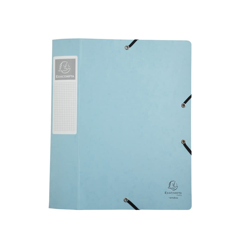 Exacompta - Ref. 16460E - 1 CARTOBOX filing box with rubber bands - delivered flat - 6 cm spine - in glossy Aquarel card - dimensions 25 x 33 cm - for A4 - random colour