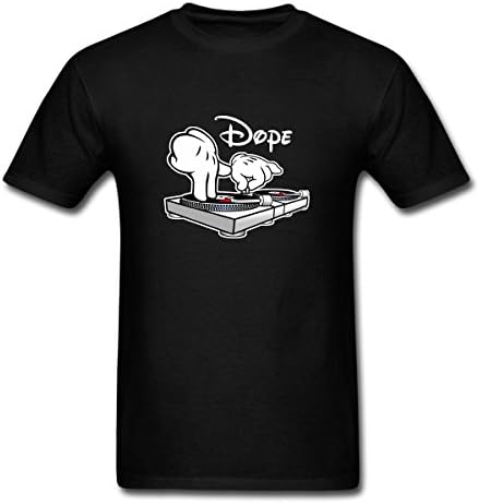 Dope DJ Cartoon Hands Mens Short Sleeve T-Shirt Black Size S