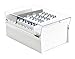 Acrimet 4 x 6 Card File Holder Organizer Box Metal Base Heavy Duty (AZ Index Cards and Divider Included) (White Color with Clear Crystal Plastic Lid Cover)